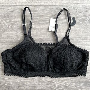 NWT Aerie Wireless Real Power Black Lace Push Up Bra 34B